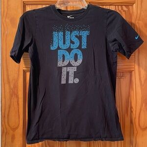 Nike Black and Blue Kids Short Sleeve Tee